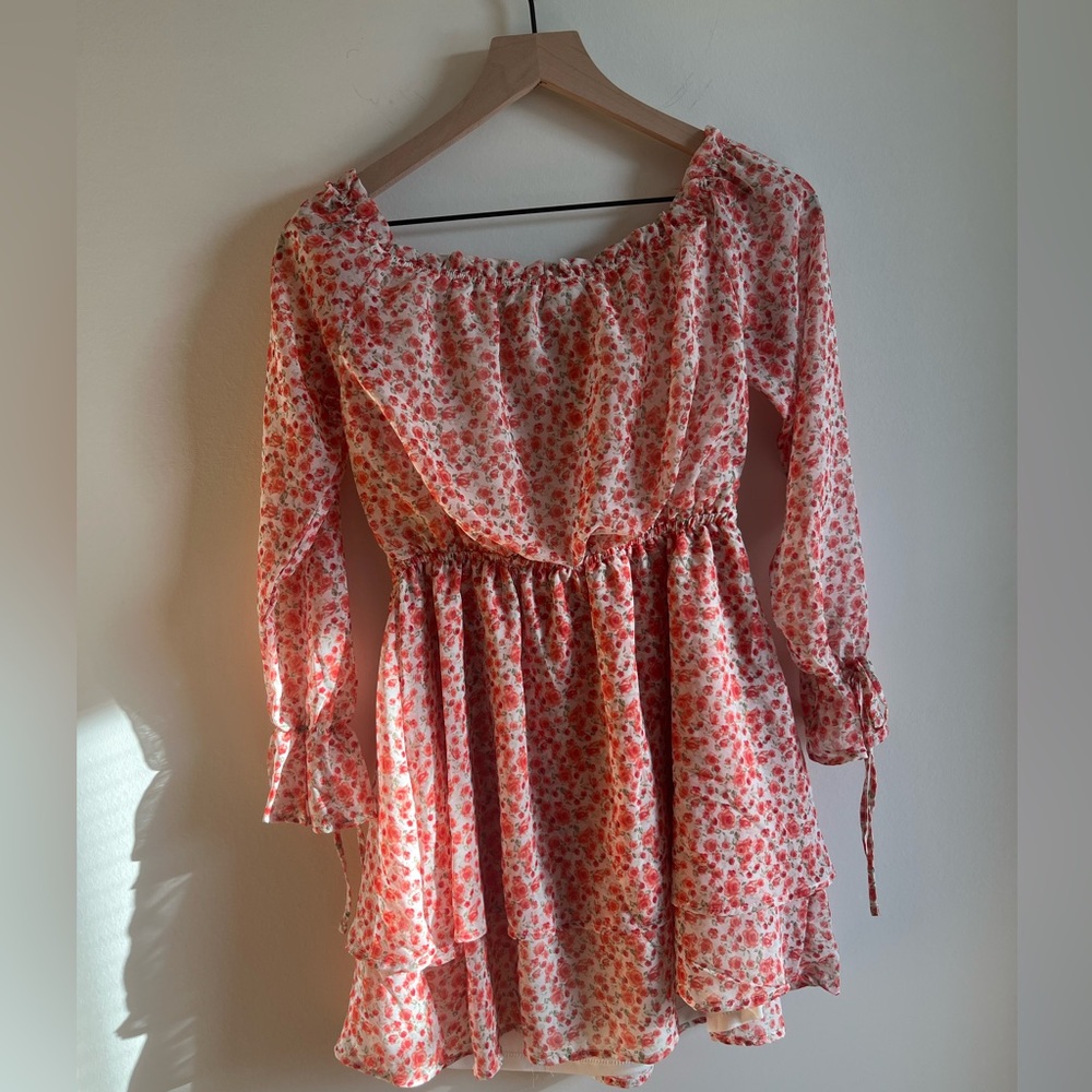 Floral Pink Women's Dress - Picture 4 of 5